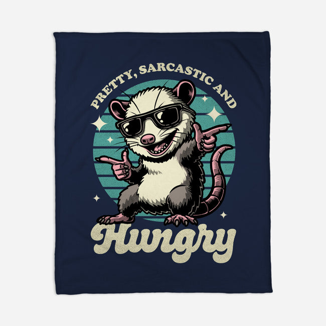 Sarcastic Hungry Possum-None-Fleece-Blanket-Studio Mootant