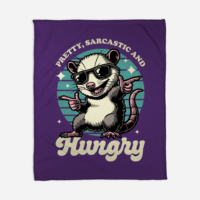 Sarcastic Hungry Possum-None-Fleece-Blanket-Studio Mootant