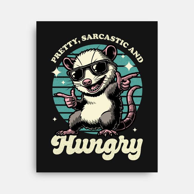 Sarcastic Hungry Possum-None-Stretched-Canvas-Studio Mootant