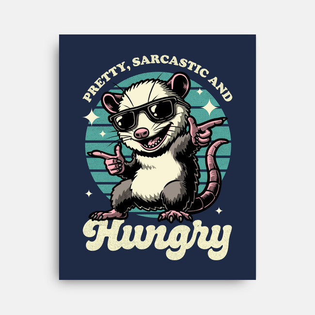 Sarcastic Hungry Possum-None-Stretched-Canvas-Studio Mootant