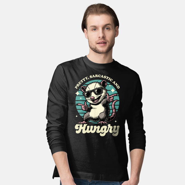 Sarcastic Hungry Possum-Mens-Long Sleeved-Tee-Studio Mootant