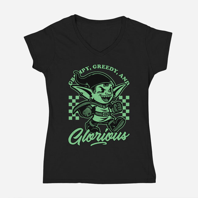 Goblin Dungeon Mascot-Womens-V-Neck-Tee-Studio Mootant