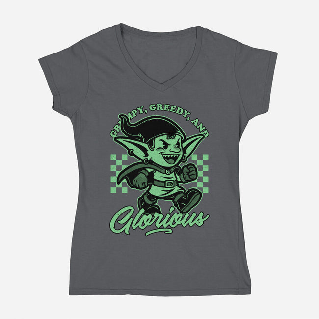 Goblin Dungeon Mascot-Womens-V-Neck-Tee-Studio Mootant