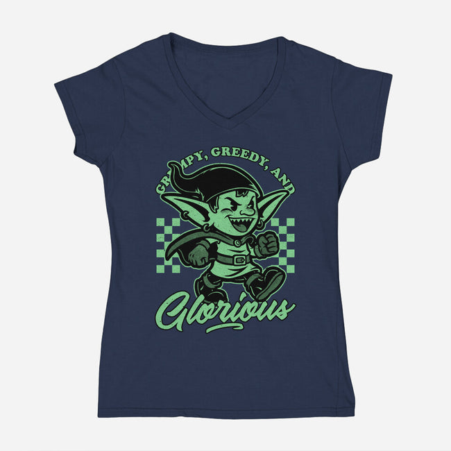 Goblin Dungeon Mascot-Womens-V-Neck-Tee-Studio Mootant