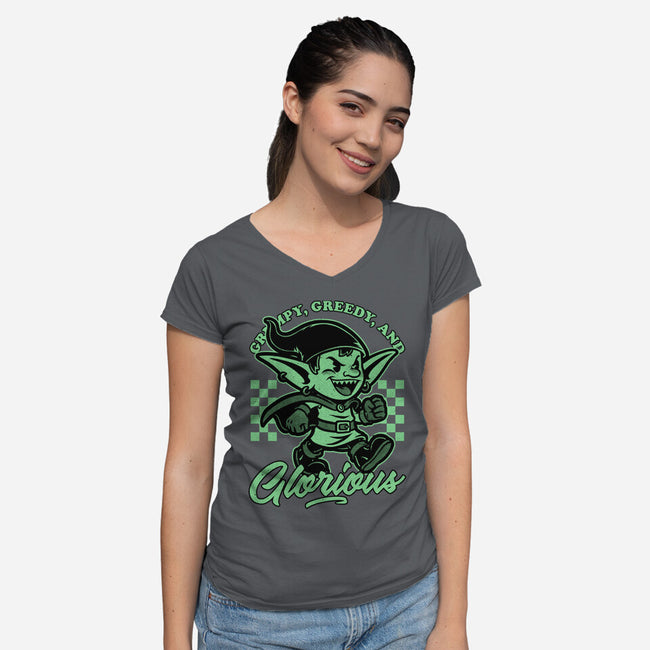 Goblin Dungeon Mascot-Womens-V-Neck-Tee-Studio Mootant