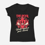 Devil Approves You-Womens-V-Neck-Tee-Studio Mootant