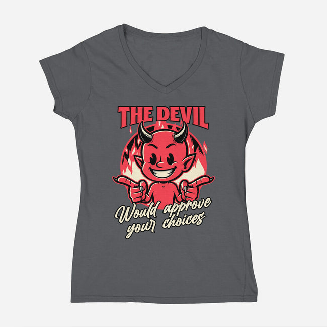 Devil Approves You-Womens-V-Neck-Tee-Studio Mootant
