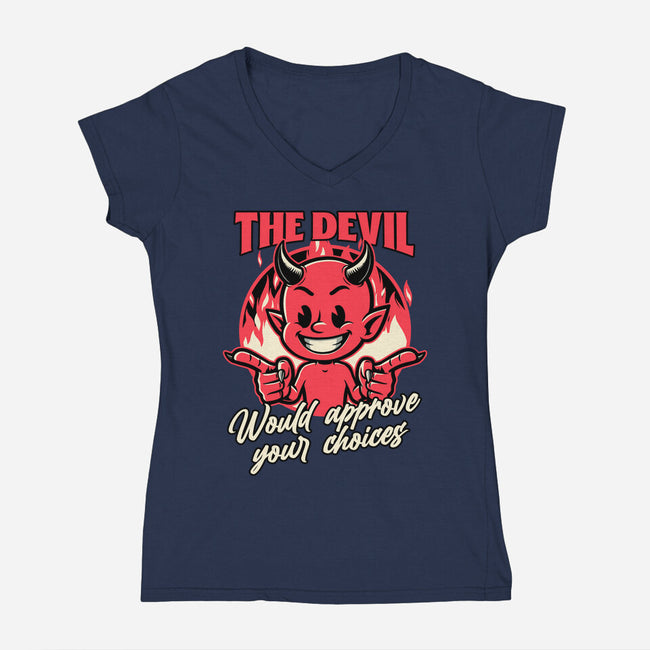 Devil Approves You-Womens-V-Neck-Tee-Studio Mootant