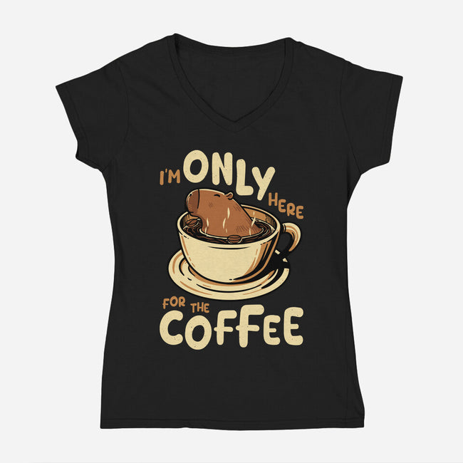 Only For The Coffee-Womens-V-Neck-Tee-Tronyx79