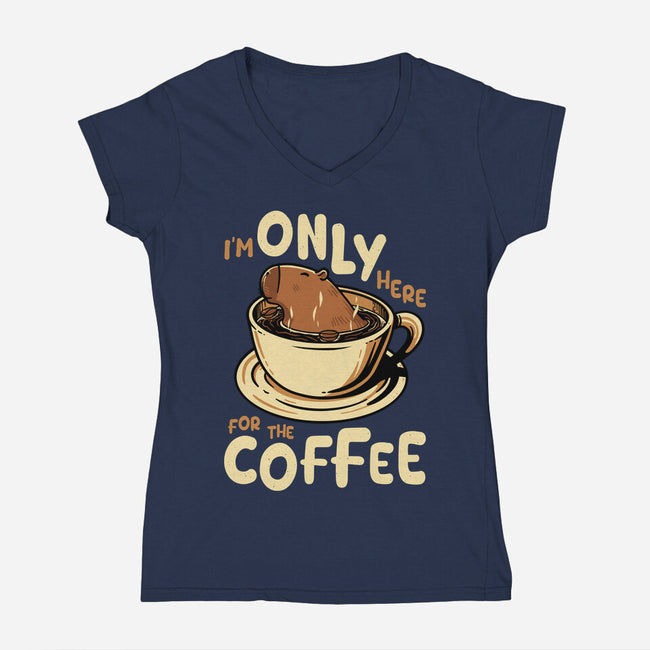 Only For The Coffee-Womens-V-Neck-Tee-Tronyx79