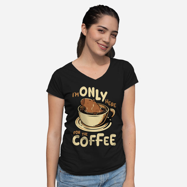 Only For The Coffee-Womens-V-Neck-Tee-Tronyx79
