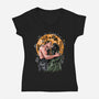 Kiss For The Planet Of The Apes-Womens-V-Neck-Tee-zascanauta