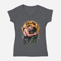Kiss For The Planet Of The Apes-Womens-V-Neck-Tee-zascanauta