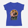 Kiss For The Planet Of The Apes-Womens-V-Neck-Tee-zascanauta