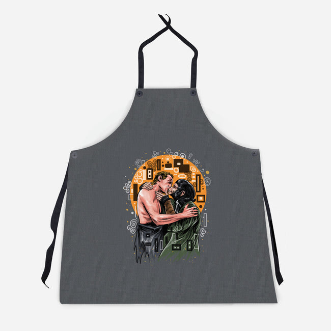 Kiss For The Planet Of The Apes-Unisex-Kitchen-Apron-zascanauta