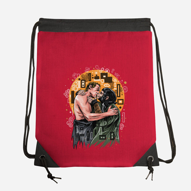 Kiss For The Planet Of The Apes-None-Drawstring-Bag-zascanauta