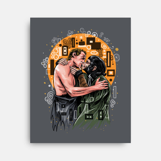 Kiss For The Planet Of The Apes-None-Stretched-Canvas-zascanauta