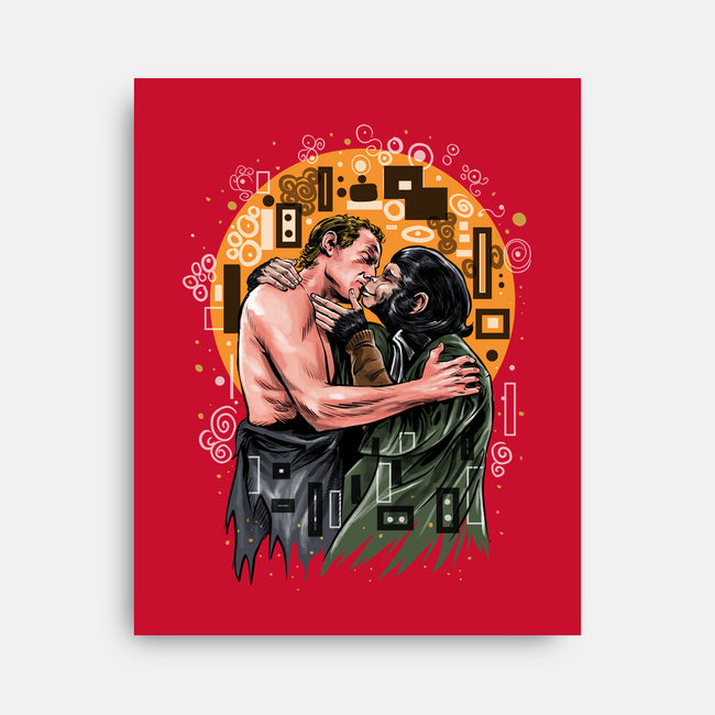 Kiss For The Planet Of The Apes-None-Stretched-Canvas-zascanauta