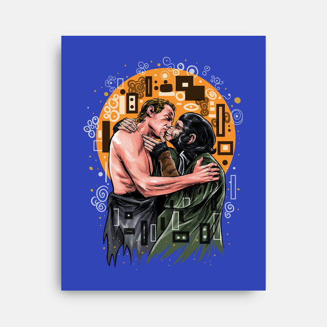 Kiss For The Planet Of The Apes-None-Stretched-Canvas-zascanauta