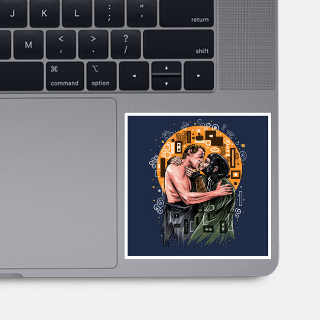 Kiss For The Planet Of The Apes-None-Glossy-Sticker-zascanauta
