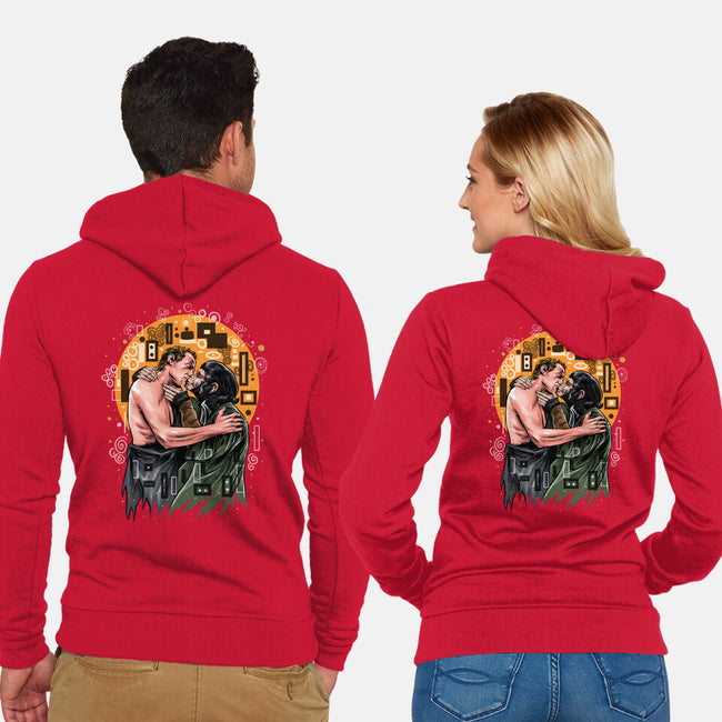 Kiss For The Planet Of The Apes-Unisex-Zip-Up-Sweatshirt-zascanauta
