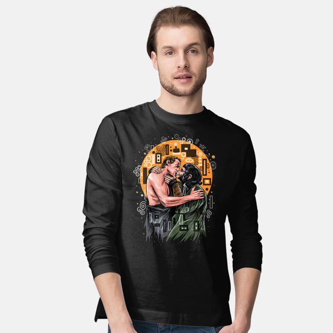Kiss For The Planet Of The Apes-Mens-Long Sleeved-Tee-zascanauta