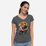 Kiss For The Planet Of The Apes-Womens-V-Neck-Tee-zascanauta