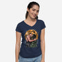 Kiss For The Planet Of The Apes-Womens-V-Neck-Tee-zascanauta
