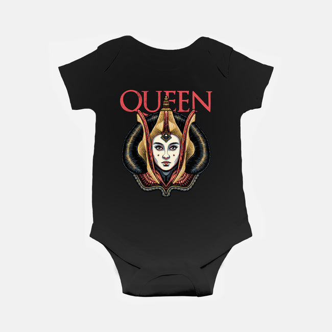 The Galactic Queen-Baby-Basic-Onesie-glitchygorilla
