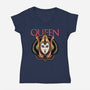 The Galactic Queen-Womens-V-Neck-Tee-glitchygorilla