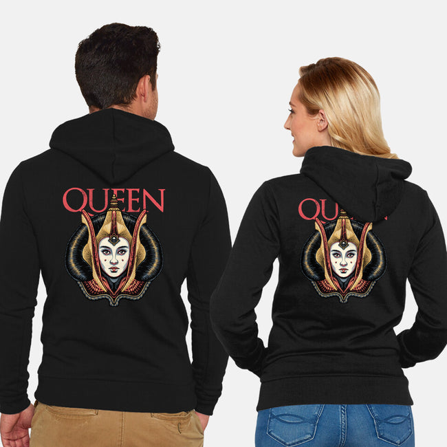 The Galactic Queen-Unisex-Zip-Up-Sweatshirt-glitchygorilla