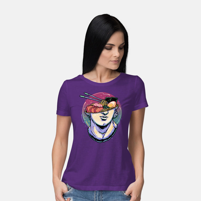 Ramen On My Mind-Womens-Basic-Tee-glitchygorilla