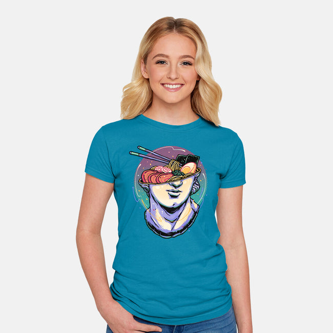 Ramen On My Mind-Womens-Fitted-Tee-glitchygorilla