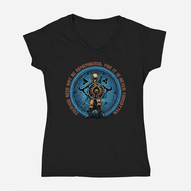Courage From Within-Womens-V-Neck-Tee-glitchygorilla