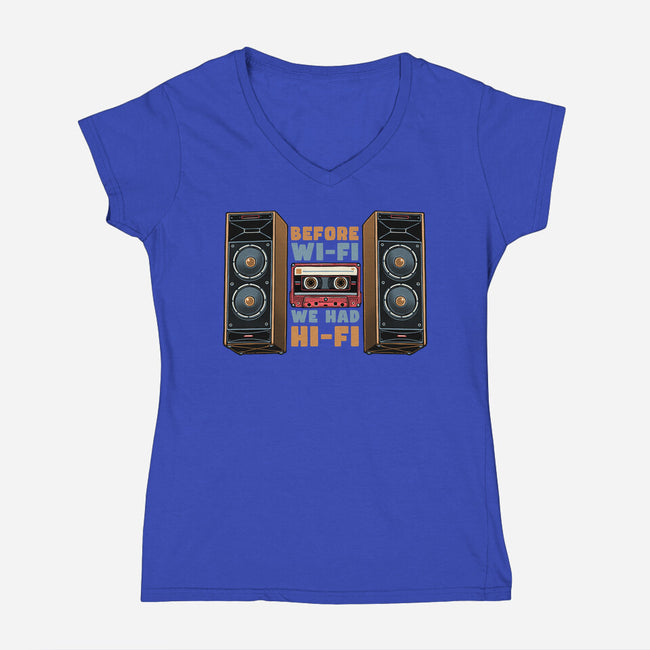 Before WiFi-Womens-V-Neck-Tee-glitchygorilla