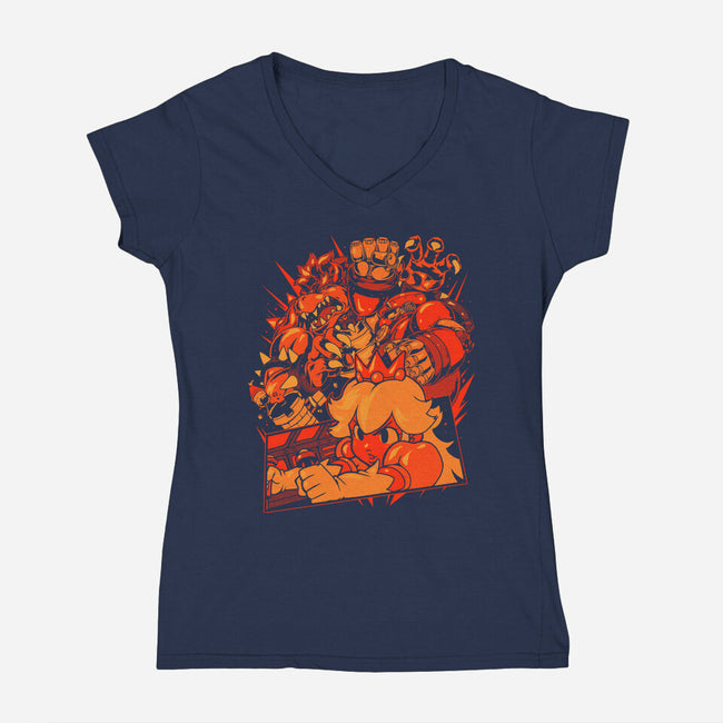 Giant Plumber-Womens-V-Neck-Tee-Estudio Horta