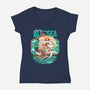Blue Sea Cruise-Womens-V-Neck-Tee-Estudio Horta