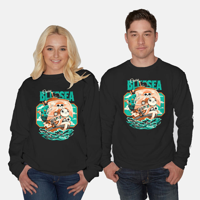 Blue Sea Cruise-Unisex-Crew Neck-Sweatshirt-Estudio Horta