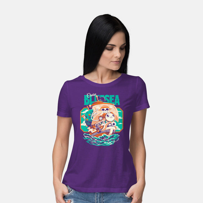 Blue Sea Cruise-Womens-Basic-Tee-Estudio Horta