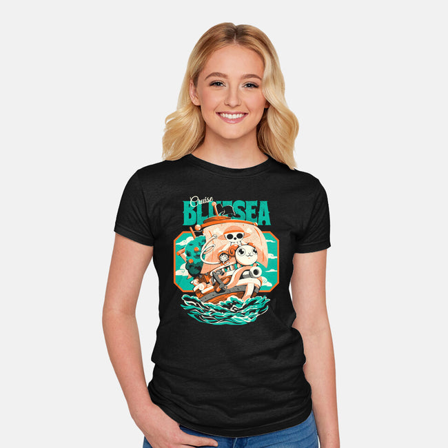 Blue Sea Cruise-Womens-Fitted-Tee-Estudio Horta