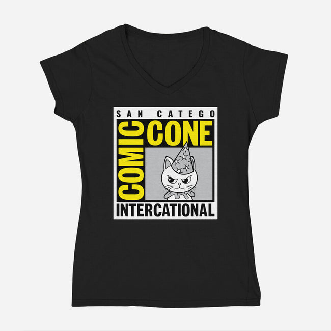 Comic Cone-Womens-V-Neck-Tee-imisko