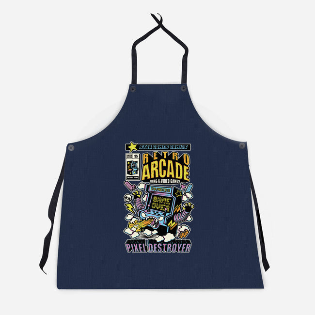 King Of The Video Games-Unisex-Kitchen-Apron-FernandoSala