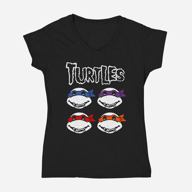 Turtles-Womens-V-Neck-Tee-demonigote
