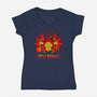 Total Rickall-Womens-V-Neck-Tee-demonigote