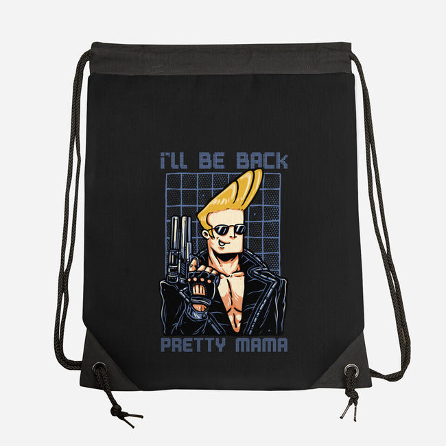 I’ll Be Back Pretty Mama-None-Drawstring-Bag-glitchygorilla