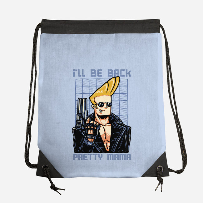 I’ll Be Back Pretty Mama-None-Drawstring-Bag-glitchygorilla