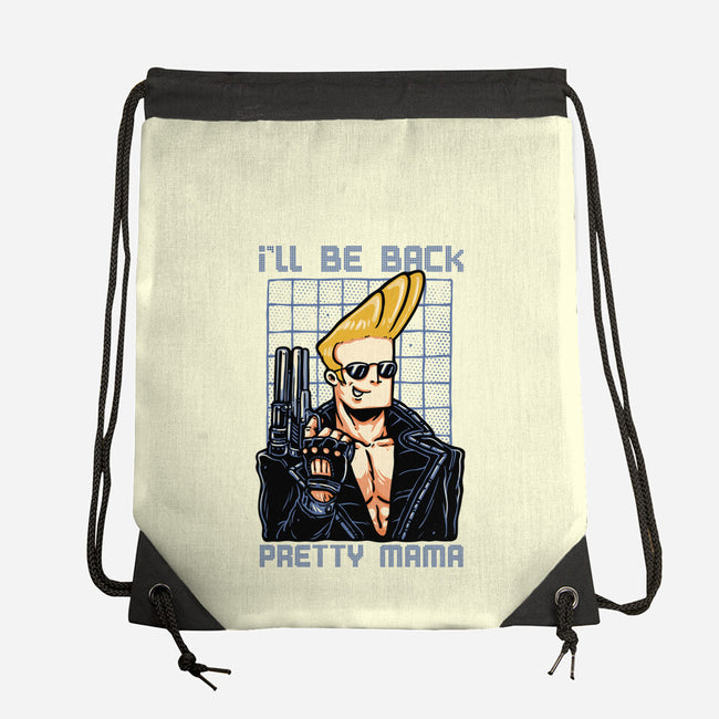 I’ll Be Back Pretty Mama-None-Drawstring-Bag-glitchygorilla