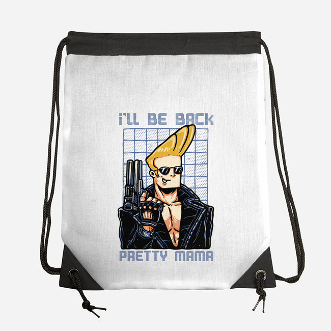 I’ll Be Back Pretty Mama-None-Drawstring-Bag-glitchygorilla