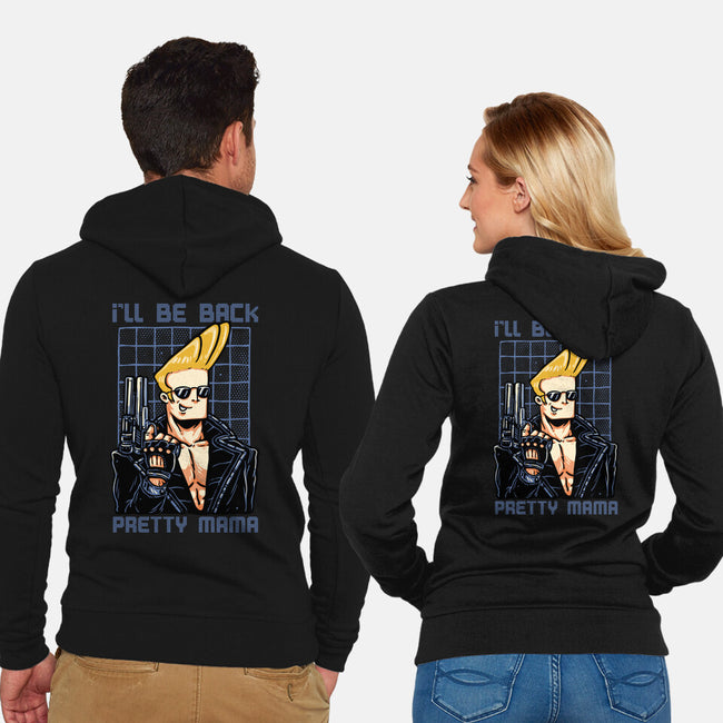 I’ll Be Back Pretty Mama-Unisex-Zip-Up-Sweatshirt-glitchygorilla