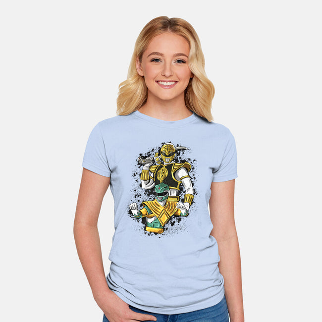 Two Rangers One Person-Womens-Fitted-Tee-nickzzarto